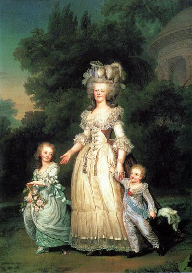 Adolf-Ulrik Wertmuller Marie Antoinette with her children oil painting picture